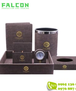Bộ đồ da cao cấp 04 in logo khách sạn Halais