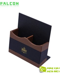 Hộp điều khiển 2 ngăn bọc da in logo theo yêu cầu