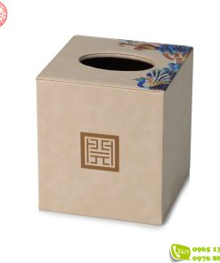 Hộp đựng giấy khách sạn bọc da hình vuông