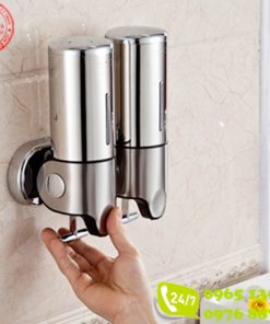 Hộp đựng dầu gội sữa tắm khách sạn gắn tường đôi inox 304 cao cấp