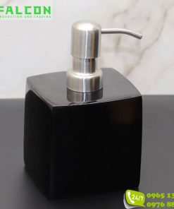Bình Bình đựng dầu gội sữa tắm khách sạn nhựa mica màu đen đơn sắc