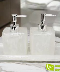 Bình Bình đựng dầu gội sữa tắm khách sạn nhựa mica màu trắng ngà
