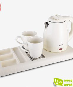 Bộ ấm đun nước điện khách sạn 04 màu trắng