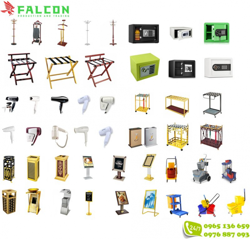 Các thiết bị đồ dùng khách sạn được Falcon cung cấp
