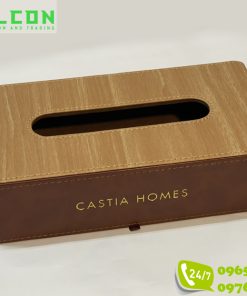 Hộp đựng giấy khách sạn bọc da Castia Homes