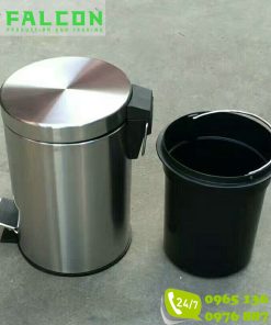 Thùng rác inox đạp chân khách sạn