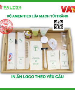 Bộ combo amenities lúa mạch đóng túi giấy kraft cao cấp
