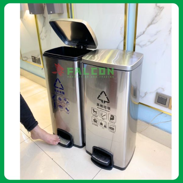 Thùng rác đạp chân cho khách sạn, phủ nano cao cấp chất lượng 