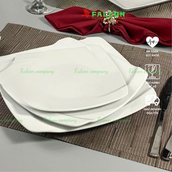 Đĩa vuông cao cấp dành cho nhà hàng, khách sạn