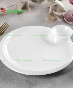 Đĩa tròn kết hợp khay chấm cho nhà hàng, khách sạn